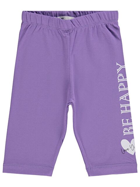 Civil Girls Be Happy Baskılı 2-5 Yaş Tayt - Lila 2-3 Yaş