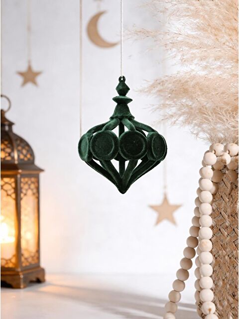 Parti Adresi Yeşil Kadife Ramazan Kandil Figürlü Sarkıt Dekor 11 cm - S000505766-18194