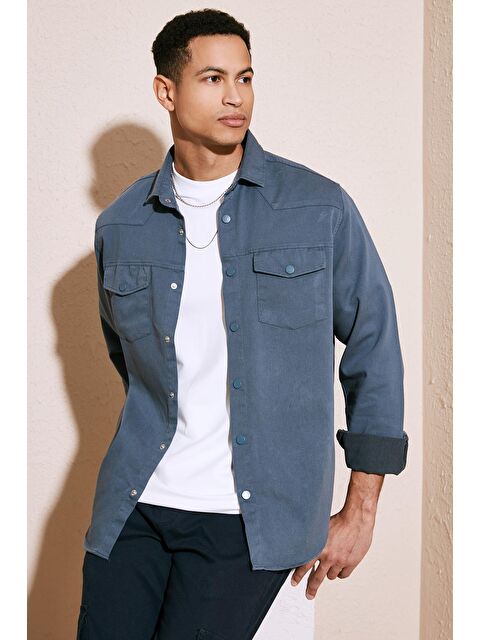 Buratti Pamuklu Regular Fit Çift Cepli Erkek Gömlek CF24W116927 - S000028065-23093