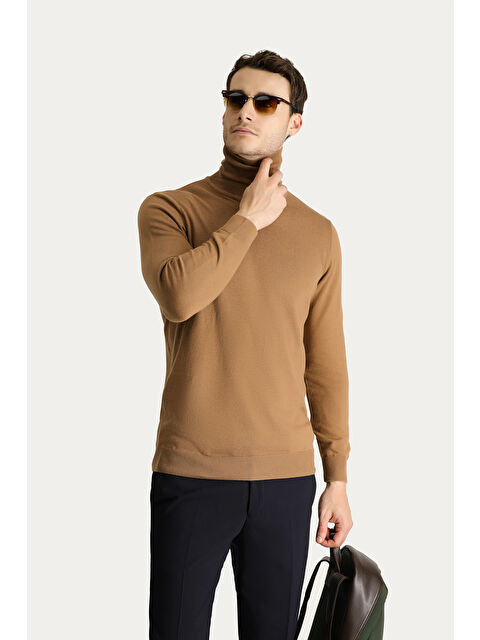 Kiğılı Balıkçı Yaka Regular Fit Pamuklu Triko Büyük Beden Kazak - S000404881-4557