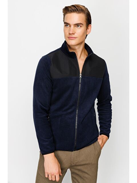 igs Erkek Lacivert Tam Fermuar Polar - S000490067-21164