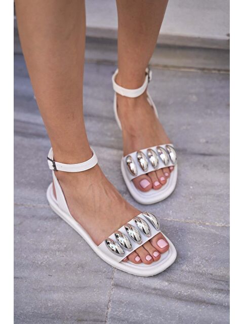 MADAMRA Aksesuarlı Sandalet Beyaz - S000210547-20063