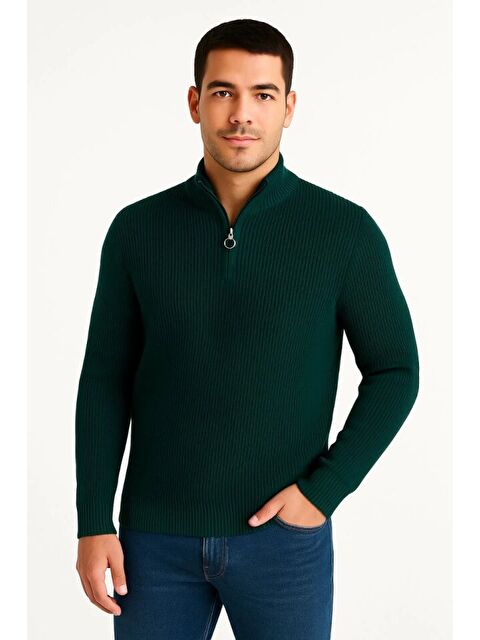 Jane's Erkek Yarım Fermuarlı Triko Kazak