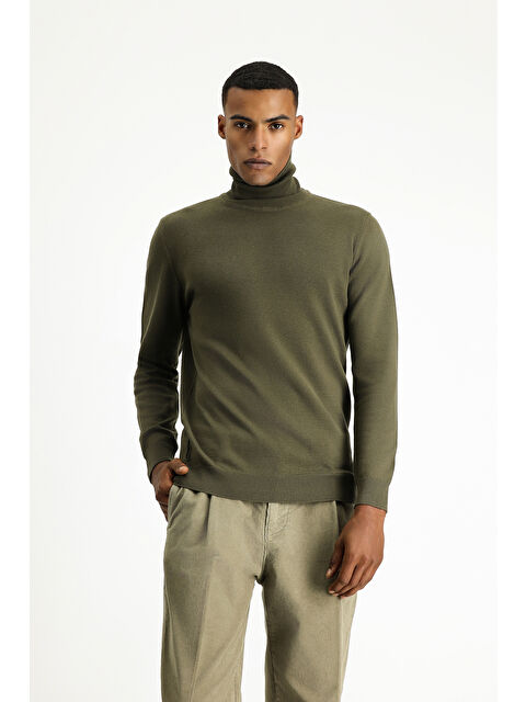 Kiğılı Balıkçı Yaka Regular Fit Pamuklu Triko Büyük Beden Kazak - S000404881-18547