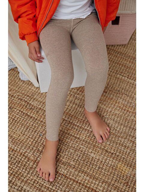 Katia And Bony Lastik Detaylı Çocuk Tayt Bej Melanj - S000131553-19928