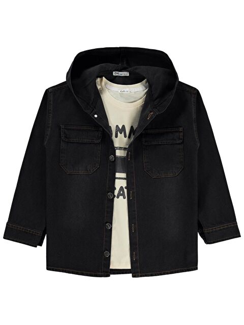 Civil Boys Kapüşonlu Tişörtlü 10-13 Yaş Gömlek - Gri 13-14 Yaş - S000526712-33408