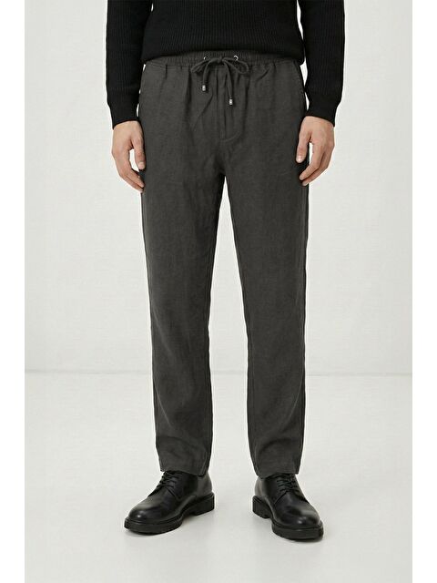 Sabri Özel Giotelli Koyu Haki Dokuma Kumaş Normal Bel Standart Boy Erkek Pantolon - S000525622-19294