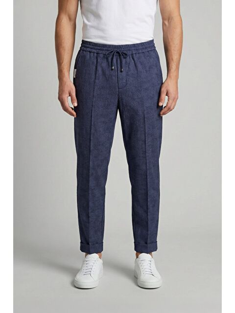 Sabri Özel Giotelli Erkek Klasik Lacivert Yün Dokuma Kumaş Normal Bel Standart Boy Pantolon - S000525623-21164