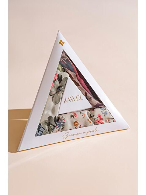 Jawel Kadın Soft Eşarp Paketi (Bordo Ekru-Haki Bordo-Gül Bordo) - S000372264-23173