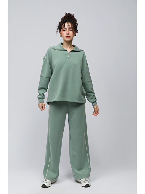 Dexia Granada   Çift Biyeli Bol Kesim Beli Lastikli Modal Pantolon   Açık Yeşil Renk - S000352875-29488