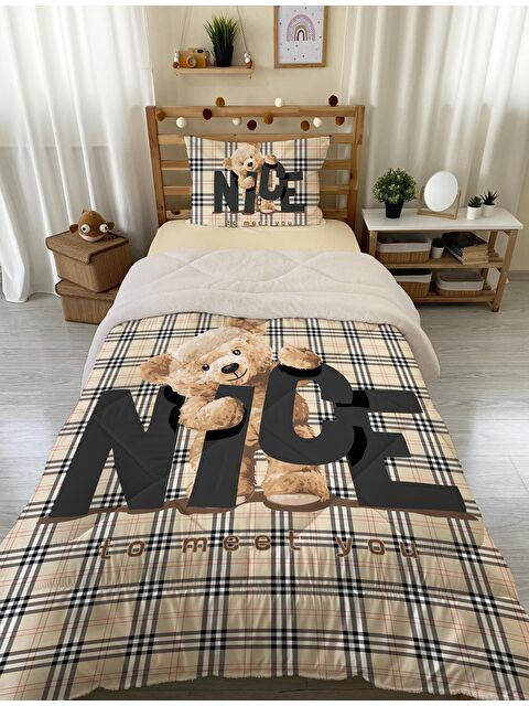 Evmila Tek Kişilik 160x220 cm Welsoft Çift Taraflı Silikon Yorgan Ve Uyku Seti - S000114672-23173