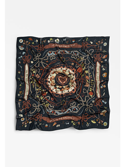 Fresh Scarfs DREAMY SKIES DESEN FLOŞ VİSKON EŞARP OCEAN MIST - S000506260-23173