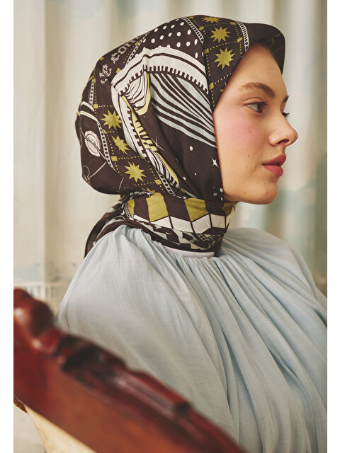 Fresh Scarfs LITTLE LOVE DREAM DESEN FLOŞ VİSKON EŞARP BROWN - S000506266-19413