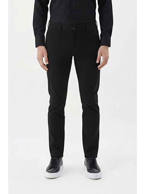 Sabri Özel Giotelli Siyah Regular Fit Pamuk Karışımlı Elastanlı Chino Pantolon - S000525631-19351