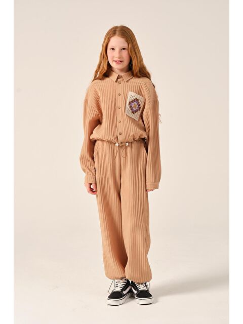 JAZZİEE Genç Kız Çocuk Dantel Cep Detaylı Uzun Kollu Gömlek - S000315667-19965