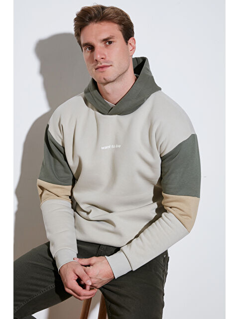 Buratti Pamuklu Regular Fit Kapüşonlu İçi Tüylü Yumuşak Şardonlu Erkek Sweat 5905299 - S000000621-25636