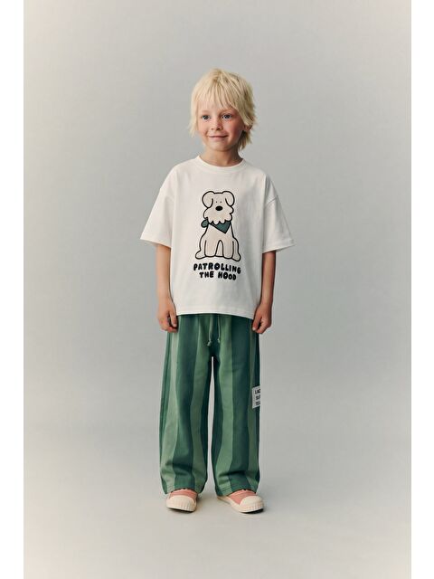 Magu Erkek Çocuk Pamuklu Köpek Baskılı T-Shirt Eşofman Takım