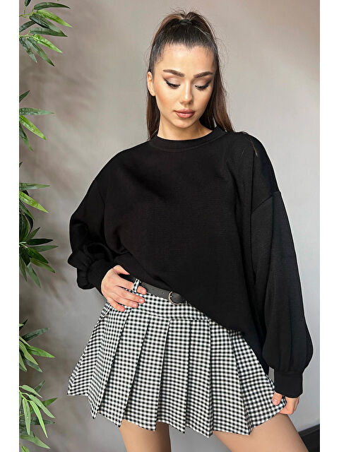 Gülseli Kadın Oversize Balon Kol Triko Kazak - S000299953-19351