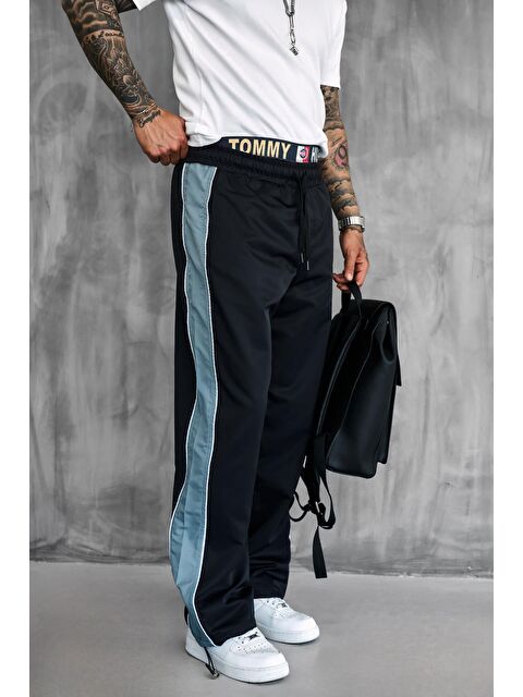 Abluka Online Erkek Şeritli Baggy Fit Teknik Pantolon Siyah - S000491206-19351