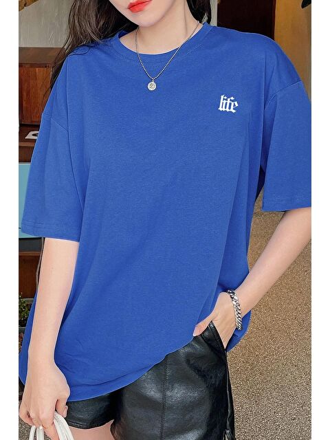 uyguntarz Unisex Life Baskılı T-shirt - S000242898-17234