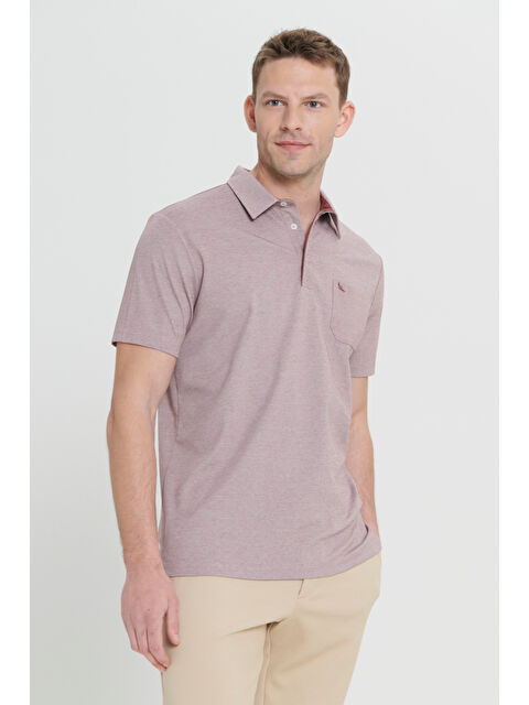 AC&Co / Altınyıldız Classics Erkek Bordo Comfort Fit Rahat Kesim Polo Yaka Pamuklu Kısa Kollu Tişört - S000505772-19951
