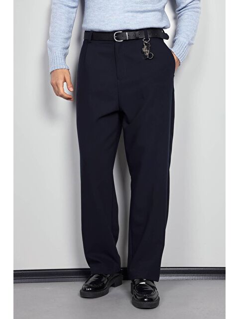 Abluka Online Erkek Baggy Fit Kumaş Pantolon Lacivert - S000491205-21164