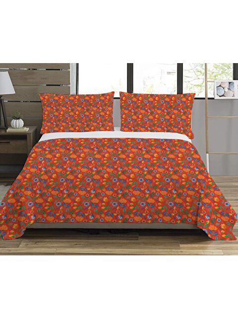 Evmila Çiçek Desen Çift Kişilik Baskılı Pike (200x220 Cm) - S000213155-23173