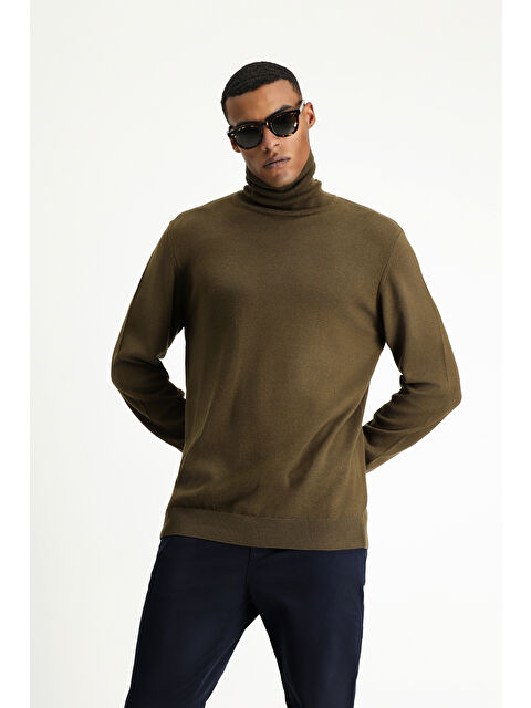 Kiğılı Balıkçı Yaka Regular Fit Pamuklu Triko Kazak - S000404881-9561