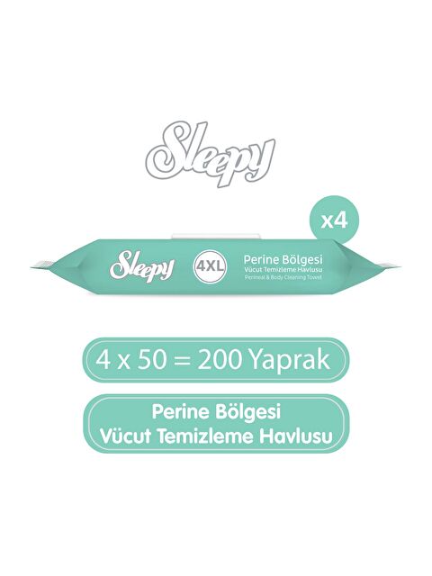 Sleepy Perine Bölgesi Vücut Temizleme Havlusu 4x50 (200 Yaprak) - S000482741-10231