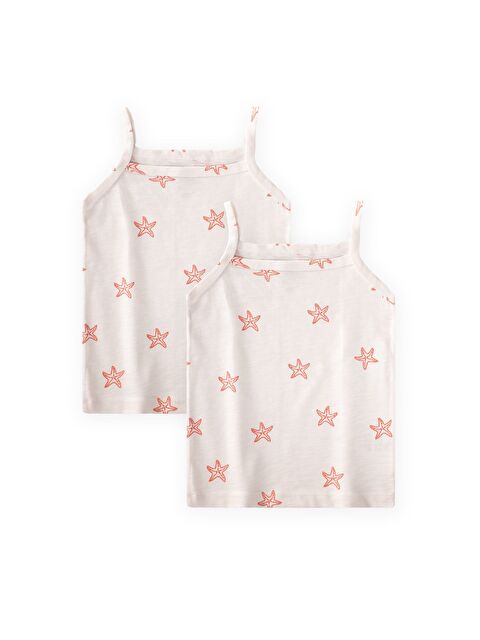 CİGİT İp Askılı Kız Atlet Üçlü Deniz Yıldızı Kırmızı