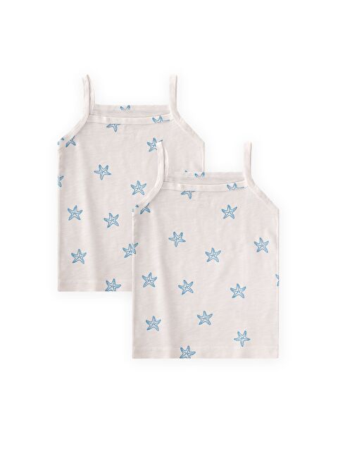 CİGİT İp Askılı Kız Atlet Üçlü Deniz Yıldızı Mavi