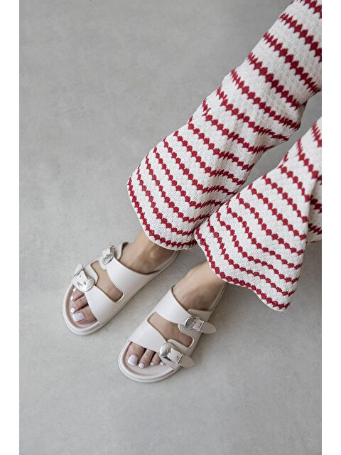 Straswans Orban Kadın Toka Detay Günlük Konfor Deri Terlik Bej - S000513077-19928