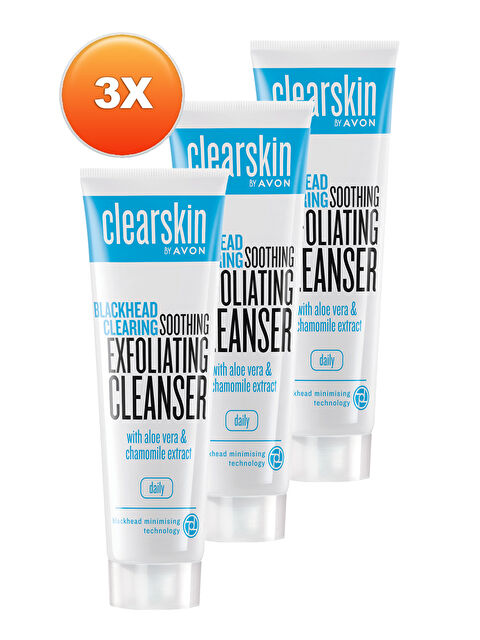AVON Clearskin Siyah Nokta Yatıştırıcı Peeling Temizleyici 100 Ml. Üçlü Set - S000285511-10231