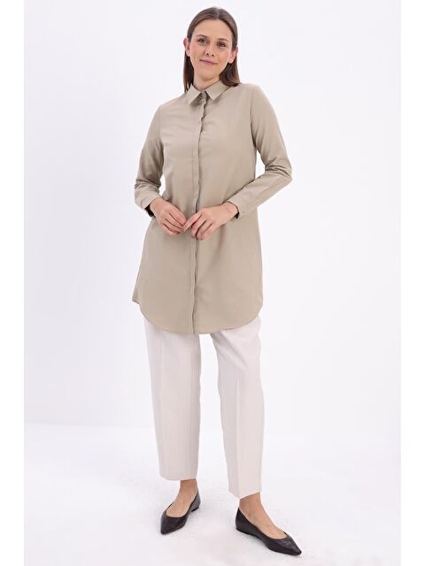 ALLDAY Kum-Gizli Patlı Gömlek Tunik - S000023307-29738