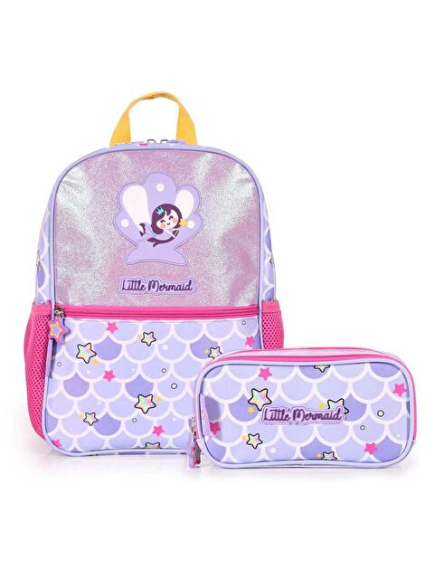 Milk&Moo Çocuk Sırt Çantası ve Kalem Kutusu Seti Pırıltılı Deniz Kızı - S000240736-37365