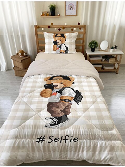 Evmila Tek Kişilik 160x220 cm Welsoft Çift Taraflı Silikon Yorgan Ve Uyku Seti - S000114676-23173