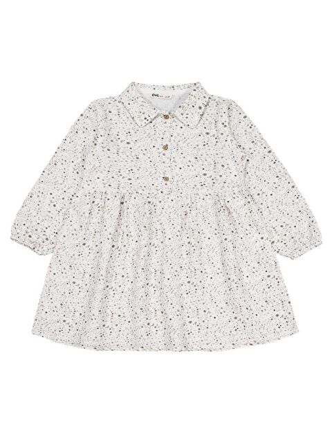 Civil Girls Desenli 2-5 Yaş Elbise - Ekru 4-5 Yaş - S000487945-19965