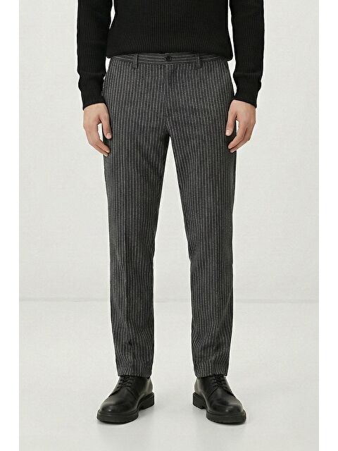 Sabri Özel Giotelli Antrasit Dokuma Kumaş Normal Bel Erkek Pantolon - S000525642-29666