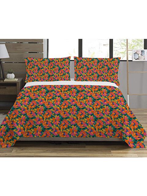 Evmila Çiçek Desen Çift Kişilik Baskılı Pike (200x220 Cm) - S000213159-23173