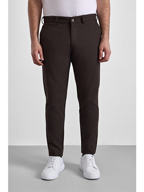 Süvari Koyu Kahve Slim Casual Pantolon