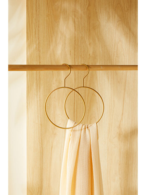Ocean Home Textile 2'li Halka Altın Renk Metal Aksesuar Askısı 24.5 x 16 x 0.5 cm - S000443627-20076
