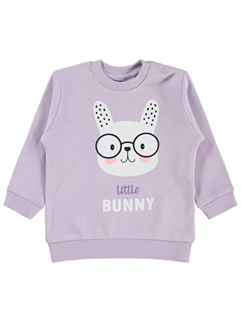 Civil Baby Little Bunny Baskılı 6-18 Ay Sweatshirt - Lila 9-12 Ay - S000471746-17878