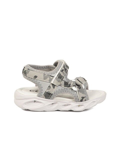 Ayakmod Gri Cırtlı Işıklı Hafif Bebek Sandalet Sage B