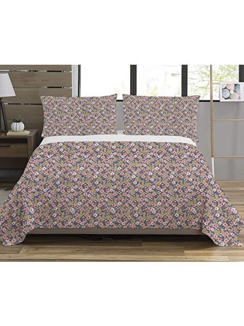 Evmila Çiçek Desen Çift Kişilik Baskılı Pike (200x220 Cm) - S000213161-23173