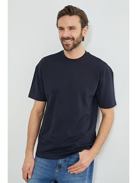 Fullamoda Basic Bisiklet Yaka Oversize Tişört