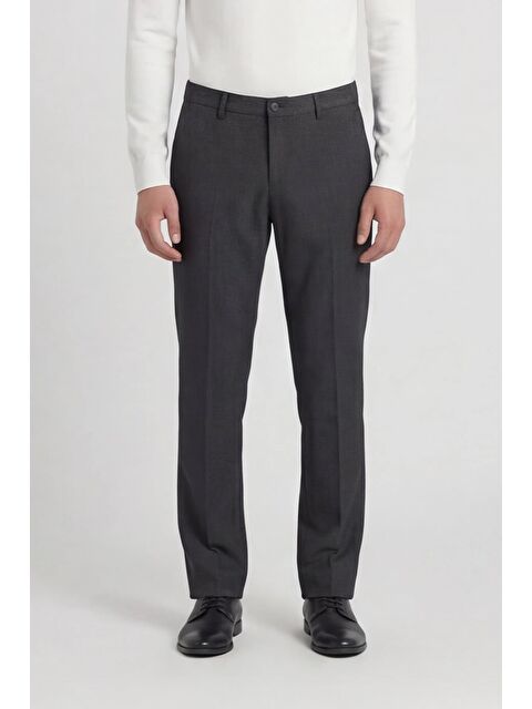 Sabri Özel Giotelli Antrasit Slim Fit Pamuklu Yan Cepli Chino Normal Bel Standart Boy Erkek Pantolon - S000525651-29666