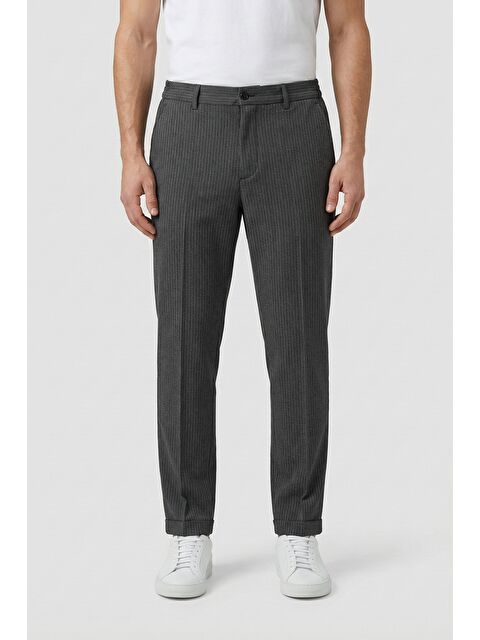 Sabri Özel Giotelli Antrasit Dokuma Kumaş Normal Bel Erkek Pantolon - S000525652-29666