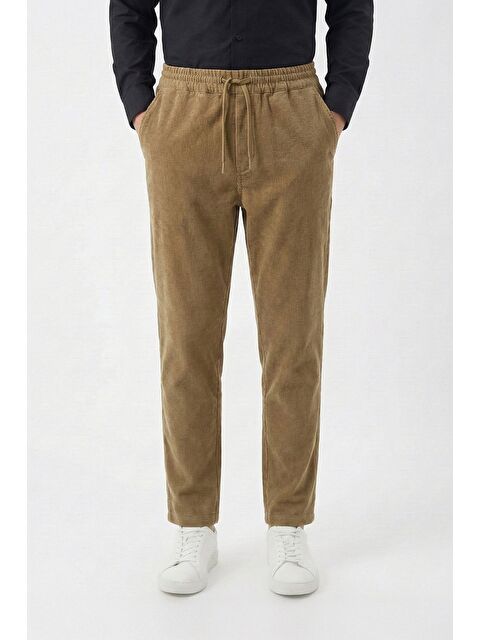 Sabri Özel Giotelli Bej Dokuma Kumaş Normal Bel Standart Boy Erkek Pantolon - S000525654-19928