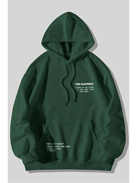 uyguntarz The Happiest Baskılı Oversize Sweatshirt - S000265610-18194