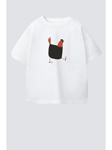 Monila Unisex Çocuk Pamuklu Bisiklet Yaka Baskılı T-Shirt - S000514696-19965